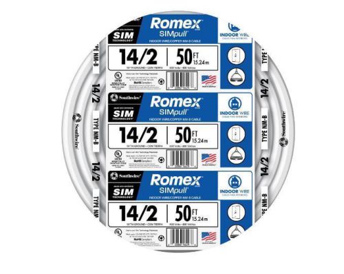 Southwire Romex SIMpull 50-ft 14-2 Non-Metallic Wire (By-The-Roll) Copper New