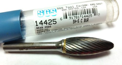 1/2&#034; sgs sh-5 flame head, point end, single cut carbide burr (q 250) for sale