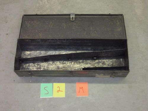 GREEN METAL TOOL BOX 23 X7 X 4 CHEST CASE MACHINIST MILITARY SURPLUS USED S-2-M