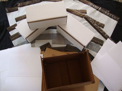 62 item shipping pack 5 envelopes 14.5x19 12x16 2 boxes 8x4x3 8x6x4 with labels for sale