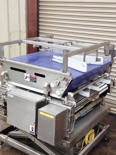 36&#034; x 44&#034; long ss sorting conveyor with diverting conveyor &amp; ss lift table for sale