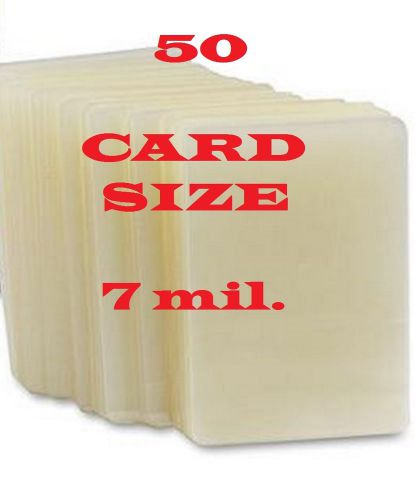 50 Card Size Laminating Pouches/Sheets 2-1/2 x 3-3/4,   7 Mil
