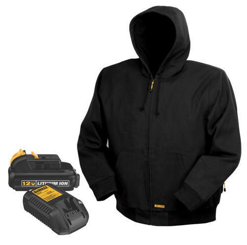 Dewalt dchj061b 20/12-volt max black hooded heated jacket med-3xl *free us ship* for sale