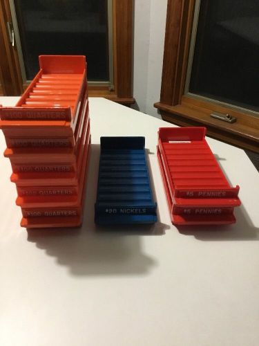 MMF INDUSTRIES Rolled Coin Storage Tray Lot Of 8 Trays