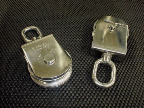 Stainless steel swivel single pulley 3&#034; sheave size marine grade 75mm for sale