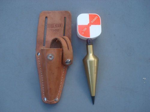 CST/Berger Plumb Bob Brass 16 oz Brand New! GAMMON REEL AND NEW SHEATH INCLUDED!