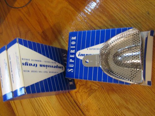 3-dental impression trays,large upper perforated,made by superior dental,usa for sale