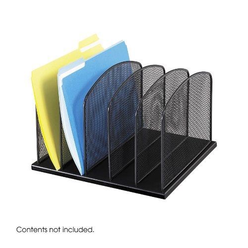 Safco Products 3256BL Onyx Mesh Desktop Organizer with 5 Vertical Sections,