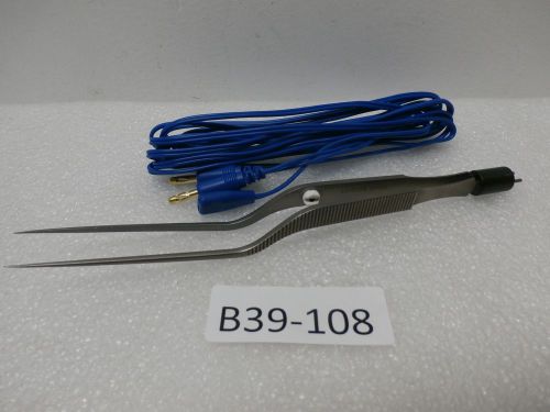 CODMAN BIPOLAR Bayonet FORCEPS 8&#034; W-Cable Electrosurgical Instrument #B39-108