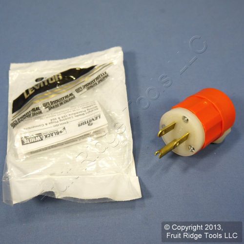 Leviton industrial straight blade plug orange nema 5-15p 5-15 15a 125v 5266-co for sale