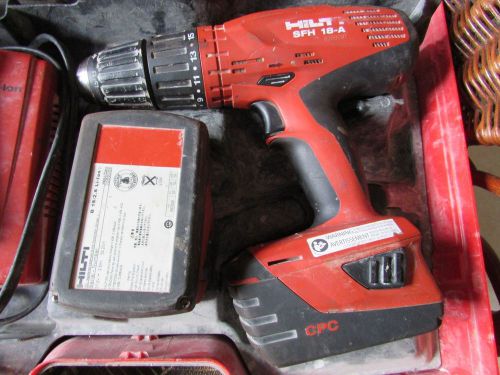HILTI 18 VOLT CORDLESS HAMMER DRILL DRIVER SFH-18-A WITH CASE AND 2 BATTERIES