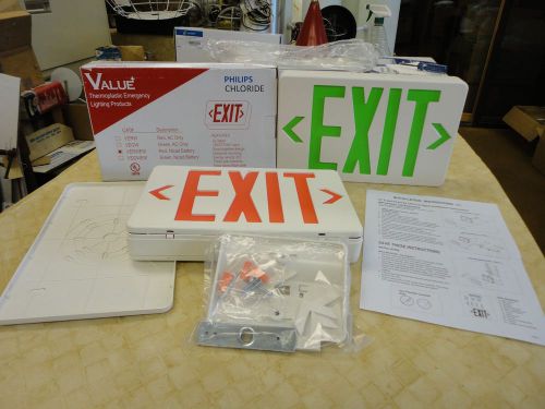 VALUE 2 Sided LED EXIT SIGN BATTERY BACKUP  New - Unused in original box