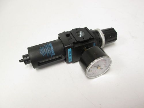Wilkerson b08-02-fk00 penumatic regulator &amp; filter combo w/ gauge 0-125psi out for sale
