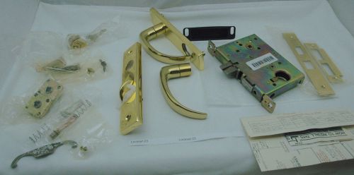 Schlage l9456 17l entrance mortise lock + deadbolt 605 polished brass new for sale