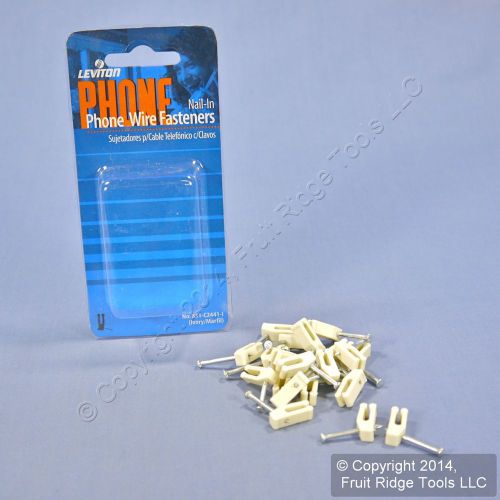 20 leviton nail-in phone wire fastener clips c2441-i for sale