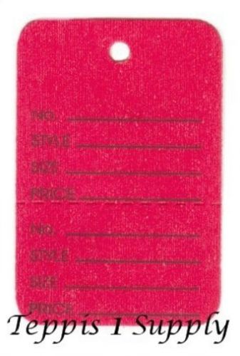 Small red 2 part perforated price tags / 1000 for sale