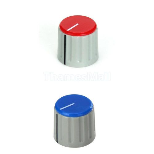 2x Set of 5pcs Plastic Potentiometer Control Knob Cap Shaft Insert Dia. 6mm
