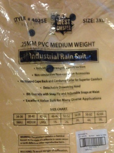 West Chester / .25 PVC Polyester Industrial Rain Suit &#034;3XL&#034; / 4025 E Rainsuit