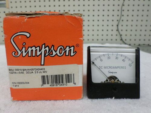 Simpson 1227A 0-50 VDC, 2.5 UL WV NEW IN BOX