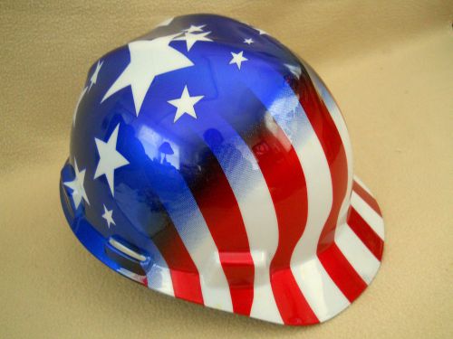 V guard americana hard hat msa class e type 1 /safety helmet//patriotic  flag for sale