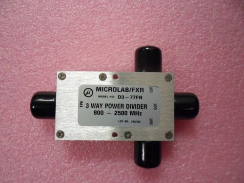 MICROLAB/FXR D3-77FN, Power Splitter, 3 way, N Connectors 800-2500 MHz, NEW