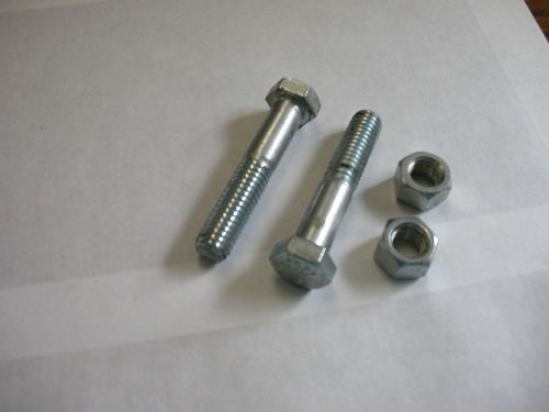Hex head cap screw bolt 3/8-16 x 2&#034; grade 8 package of 2 with nuts for sale