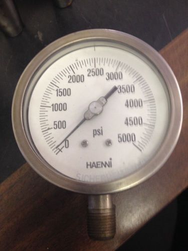 Haenni  stainless steel pressure gauge 0-5000 psi for sale