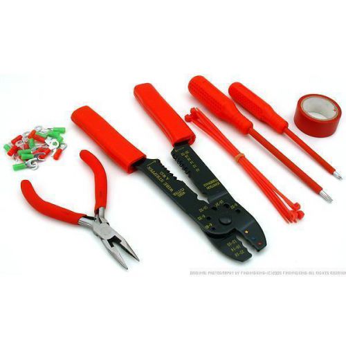14Pc Electrical Tool Set Electrician Wire Strippers Screwdrivers Tape Tools