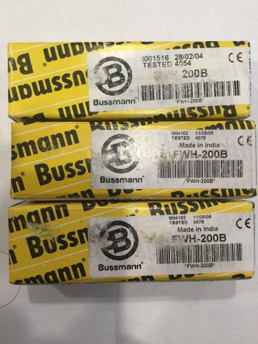 Lot of 3 Bussman FWH-200B Semiconductor fuses.
