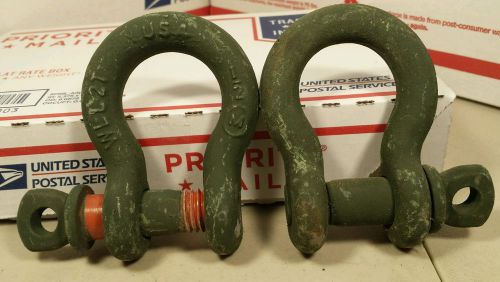 (2 ea) 1/2&#034; midland shackle, clevis, screw pin, wll 2 t free shipping for sale