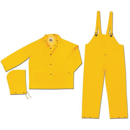 Returned mcr safety fr2003l classic pvc fire resistand rain suit large yellow for sale