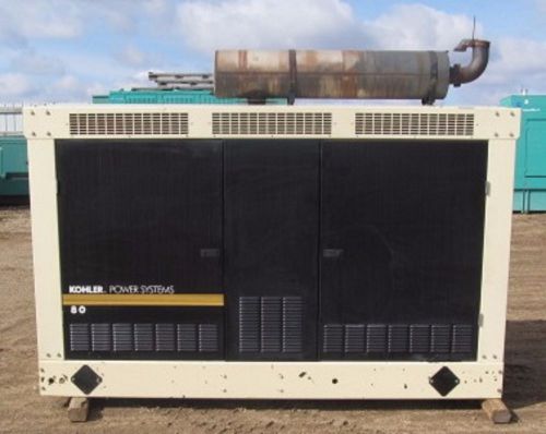 80kw kohler / gm natural gas or propane generator / genset - load bank tested for sale
