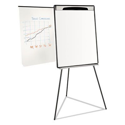 Magnetic Gold Ultra Dry Erase Tripod Easel W/ Ext Arms, 32&#034; to 72&#034;, Black/Silver