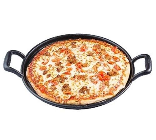 Tablecraft CW30118 Pizza Pan 13-1/2&#034; dia. with 2 handles non-stick cast iron