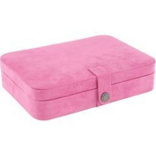 Mele Jewel Cases Maria Plush Fabric Twenty-Four Sections Jewelry Box Pink