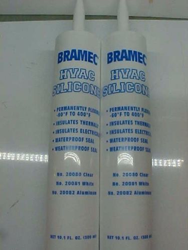 Lot of 2 tubes bramec hvac silicone 10.1 oz. clear for sale