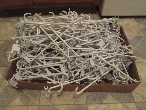 Lot of 70 white retail peg board hooks 6 1/2 to 7&#034; for sale