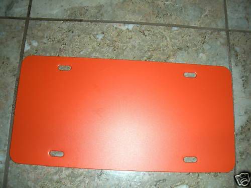 BLANK 6&#034;X12&#034; PLASTIC LICENSE TAG PLATE FOR DECAL ORANGE
