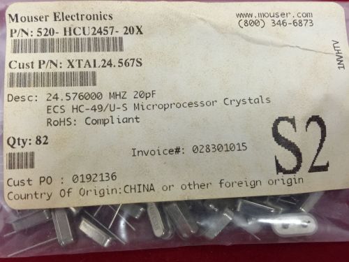 ECS-245.7-20-4X Crystals 24.576000MHz 20pF HC-49US