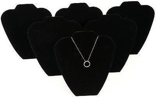 6 black 9&#034; velvet necklace pendant jewelry displays for sale
