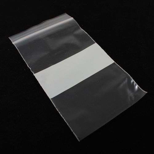 1000 small recloseable 2&#034;x 3&#034; 2mil poly/plastic ziplock bags white writing block for sale