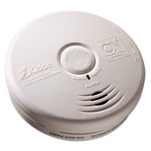 Kitchen Smoke/Carbon Monoxide Alarm, Lithium Battery, 5.22&#034;Dia x 1.6&#034;Depth