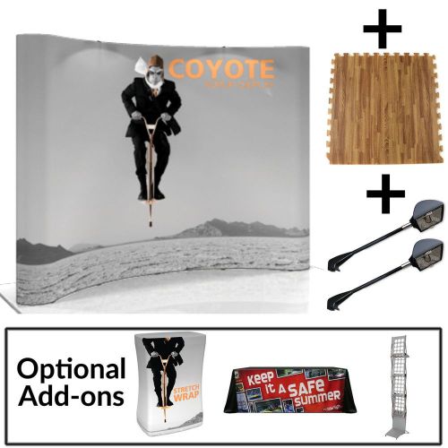 Coyote 10&#039; curved graphic pop-up display starter kit for sale