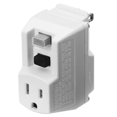 TRC 90033 Shockshield White Portable GFCI Plug with Surge Protection