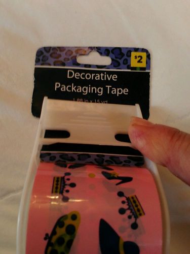 Decorative packaging tape 1.88x15 yards pink w/women stuff