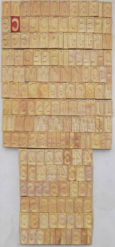 168 piece vintage letterpress wood wooden type printing blocks 49 m.m. bc-1244 for sale