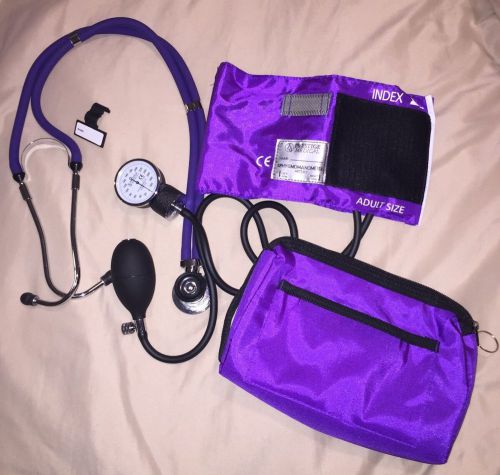 Prestige Medical Stethoscope And Sphygmomanometer Set Purple In Bag