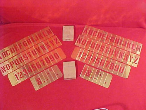 VNTG 2 BOX REESE&#039;S LOCKEDGE BRASS STENCILS LETTERS , NOS, SPACERS  &amp; PUNCTUATION
