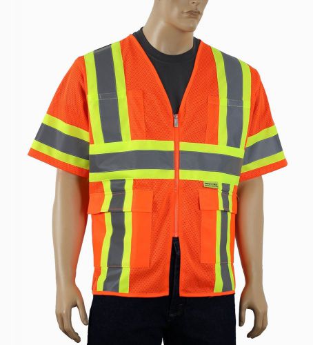 Safety Depot Class 3 ANSI Safety Vest Two Tone High Visibility With Pockets