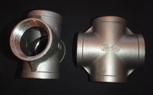 STAINLESS STEEL 4 WAY 1 1/4&#034; NPT PIPE CROSS UNION 4W-125